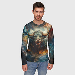 Лонгслив мужской Дикий бык, цвет: 3D-принт — фото 2
