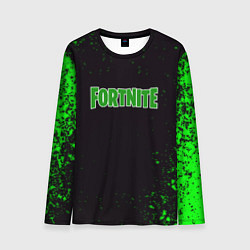 Лонгслив мужской Fortnite зеленый краски лого, цвет: 3D-принт