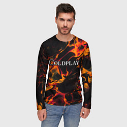 Лонгслив мужской Coldplay red lava, цвет: 3D-принт — фото 2
