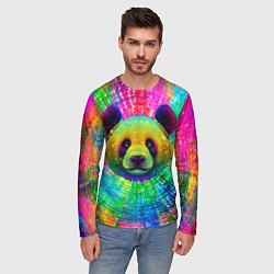 Лонгслив мужской Цветная панда, цвет: 3D-принт — фото 2