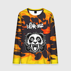 Лонгслив мужской Blink 182 рок панда и огонь, цвет: 3D-принт