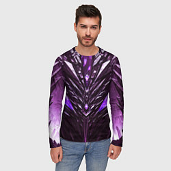 Лонгслив мужской Фиолетовые кристаллы и камень, цвет: 3D-принт — фото 2
