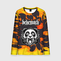 Лонгслив мужской Behemoth рок панда и огонь, цвет: 3D-принт