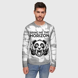 Лонгслив мужской Bring Me the Horizon рок панда на светлом фоне, цвет: 3D-принт — фото 2