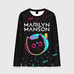 Лонгслив мужской Marilyn Manson - rock star cat, цвет: 3D-принт