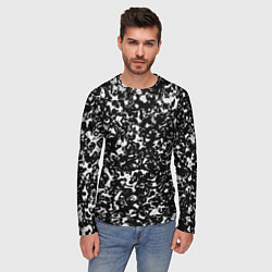 Лонгслив мужской Черный жидкий металл, цвет: 3D-принт — фото 2