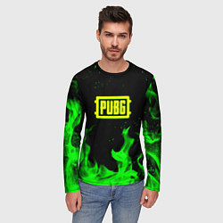 Лонгслив мужской PUBG кислотное лого огненный стиль, цвет: 3D-принт — фото 2