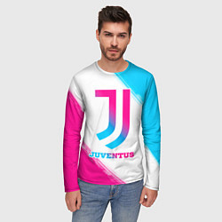 Лонгслив мужской Juventus neon gradient style, цвет: 3D-принт — фото 2