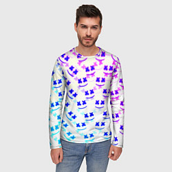 Лонгслив мужской Marshmello pattern neon, цвет: 3D-принт — фото 2