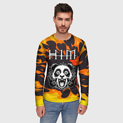 Лонгслив мужской HIM рок панда и огонь, цвет: 3D-принт — фото 2