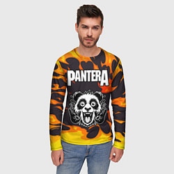 Лонгслив мужской Pantera рок панда и огонь, цвет: 3D-принт — фото 2