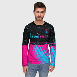 Лонгслив мужской Aston Villa - neon gradient посередине, цвет: 3D-принт — фото 2