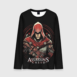 Лонгслив мужской Assassins creed в красном капюшоне, цвет: 3D-принт