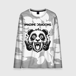 Лонгслив мужской Imagine Dragons рок панда на светлом фоне, цвет: 3D-принт