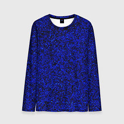 Мужской лонгслив Чёрно-синий ультрамарин абстрактная текстура