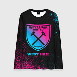 Лонгслив мужской West Ham - neon gradient, цвет: 3D-принт