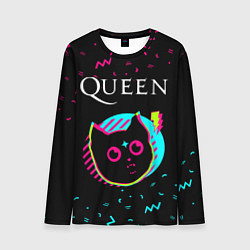 Лонгслив мужской Queen - rock star cat, цвет: 3D-принт