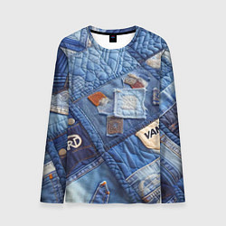 Лонгслив мужской Vanguard jeans patchwork - ai art, цвет: 3D-принт