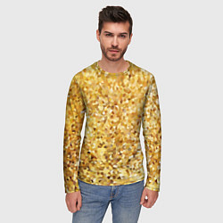 Лонгслив мужской Золотая мелкая мозаика, цвет: 3D-принт — фото 2