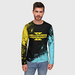 Лонгслив мужской Helldivers 2 logo yellow and blue splash, цвет: 3D-принт — фото 2