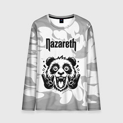 Лонгслив мужской Nazareth рок панда на светлом фоне, цвет: 3D-принт