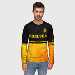 Лонгслив мужской Chelsea - gold gradient посередине, цвет: 3D-принт — фото 2