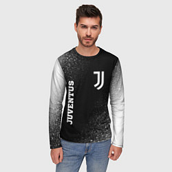Лонгслив мужской Juventus sport на темном фоне вертикально, цвет: 3D-принт — фото 2