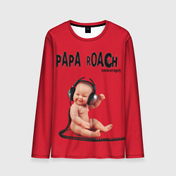 Лонгслив мужской Papa Roach - baby with headphones, цвет: 3D-принт