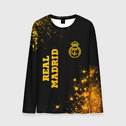 Мужской лонгслив Real Madrid - gold gradient вертикально