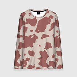 Лонгслив мужской Коровий паттерн коричневого цвета, цвет: 3D-принт