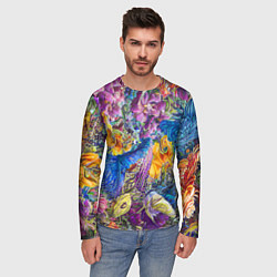 Лонгслив мужской Абстрактный растительный паттерн - нейросеть, цвет: 3D-принт — фото 2