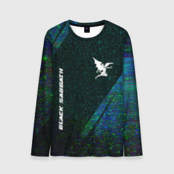 Лонгслив мужской Black Sabbath glitch blue, цвет: 3D-принт