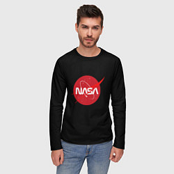 Лонгслив мужской Nasa logo red, цвет: 3D-принт — фото 2