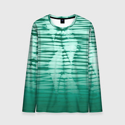 Лонгслив мужской Tie-dye green stripes, цвет: 3D-принт