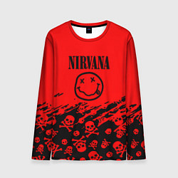Мужской лонгслив Nirvana rock skull