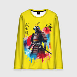 Лонгслив мужской Японский самурай - акварель Япония, цвет: 3D-принт