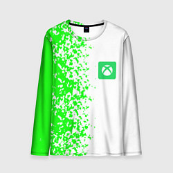 Лонгслив мужской Xbox кислотные зеленые краски, цвет: 3D-принт