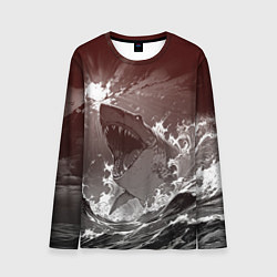Лонгслив мужской Клыкастая акула, цвет: 3D-принт