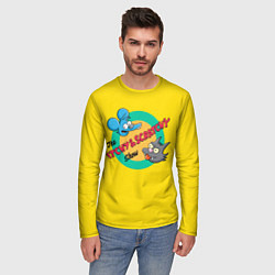 Лонгслив мужской Шоу Щекотки и Царапки симпсоны, цвет: 3D-принт — фото 2