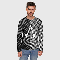 Лонгслив мужской Assassins Creed logo game usa, цвет: 3D-принт — фото 2