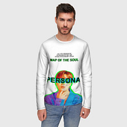 Лонгслив мужской BTS Jimin Persona - кто я иероглифами, цвет: 3D-принт — фото 2