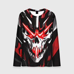 Лонгслив мужской Абстрактный белый череп и красные полосы, цвет: 3D-принт