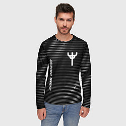 Лонгслив мужской Judas Priest metal rock lines, цвет: 3D-принт — фото 2