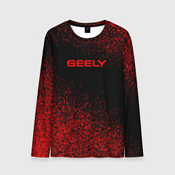 Мужской лонгслив Geely чёрно-красный напыление