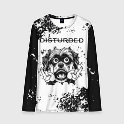 Лонгслив мужской Disturbed - рок пес, цвет: 3D-принт