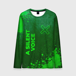 Лонгслив мужской A Silent Voice - green gradient вертикально, цвет: 3D-принт