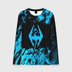 Мужской лонгслив Skyrim краски лого