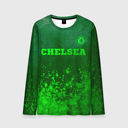 Лонгслив мужской Chelsea - green gradient посередине, цвет: 3D-принт