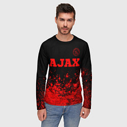 Лонгслив мужской Ajax - red gradient посередине, цвет: 3D-принт — фото 2