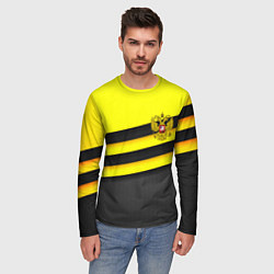 Лонгслив мужской Герб РФ геометрия линии, цвет: 3D-принт — фото 2